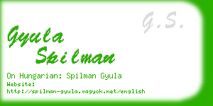 gyula spilman business card